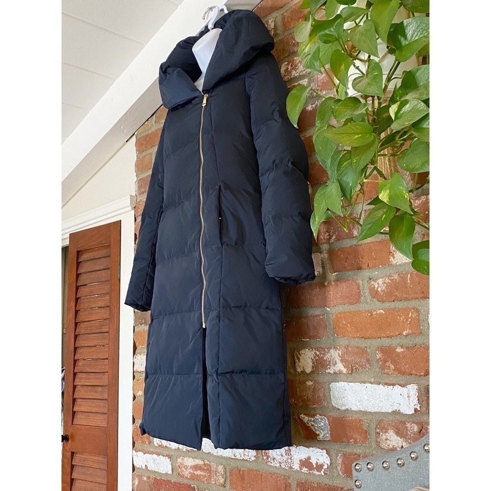 Cole Haan Signature Down & FeatherHooded Puffer Coat Dark Navy New Size XS - Picture 5 of 12